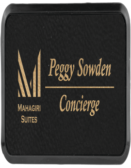 Black/Gold Leatherette Large Rectangle Badge & Frame
