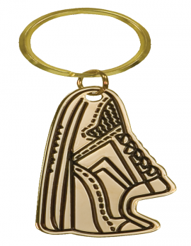 Gold Running Shoe Brass Keychain