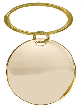 Gold Oval Brass Keychain