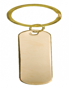 Gold Bar Brass Keychain