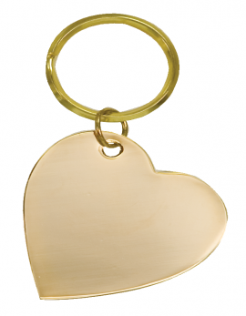 Gold Heart Brass Keychain