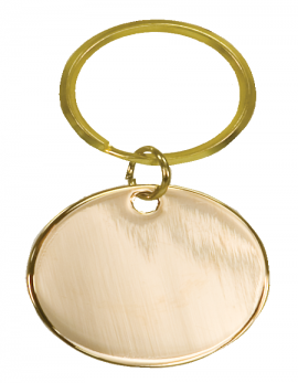 Gold Circle Brass Keychain