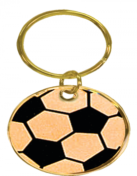 Gold Soccer Ball Brass Keychain