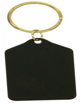 Black Tablet Brass Keychain