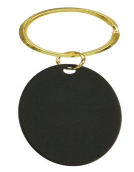 Black Oval Brass Keychain