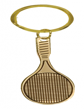 Gold Tennis Brass Keychain