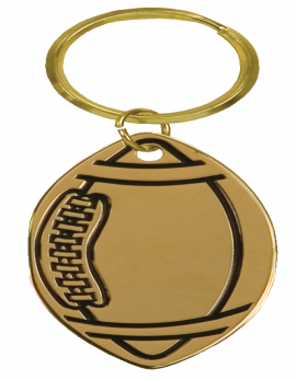 Gold Football Brass Keychain