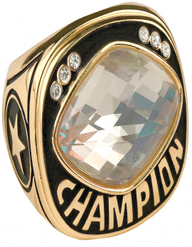 White Cut Glass Championship Ring