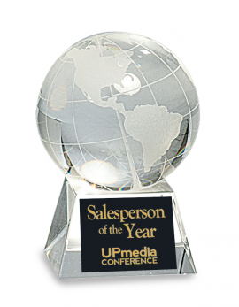 3 1/2" Crystal Globe on Clear Base