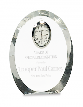 4 1/2" Clear Crystal Round with Clock
