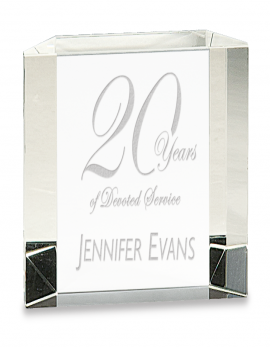 5" x 3" Clear Crystal Facet Block