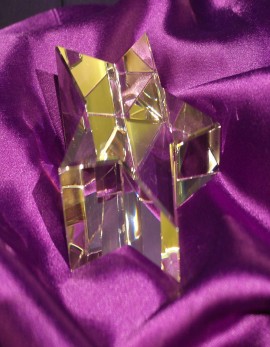 Engraved Beveled Star Crystal Paperweight