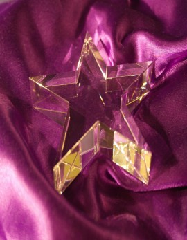 Engraved Flat Crystal Star Paperweight