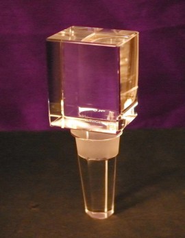 Engraved Rectangle Crystal Bottle Stopper