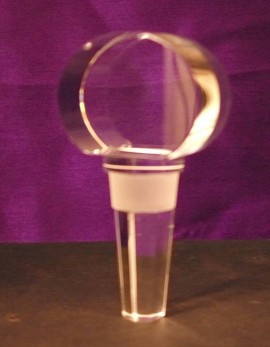 Engraved Round Crystal Bottle Stopper