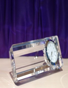 Engraved Crystal Desk Clock