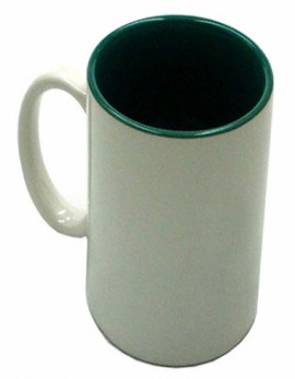 Photo Mug 11oz White with Green Interior