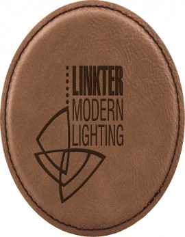 Round Dark Brown Laser Engraved Leatherette Coaster