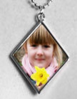 1" Diamond Crystal Photo Pendant with Frame