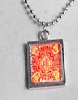 3/4" Square Crystal Photo Pendant with Frame