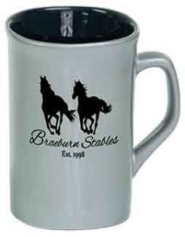 Silver Laser Engraved Mug - Lasers Black