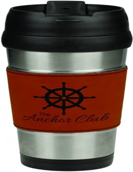 16 oz. Rawhide Laserable Leatherette Stainless Steel Travel Mug