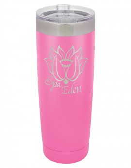 20 oz. Pink Vacuum-Insulated Tumbler with Silver Ring Top