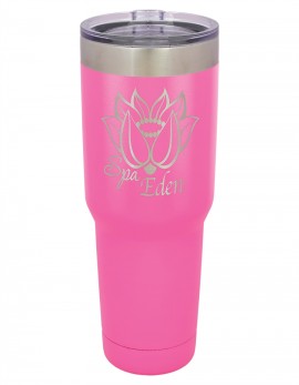 30 oz. Pink Vacuum-Insulated Tumbler with Silver Ring Top