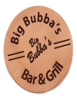 Set of 4 Laser Engraved Leather Coasters