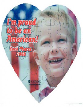 Magnetic 24 Piece Heart-Shaped Photo Puzzle, 10.5"