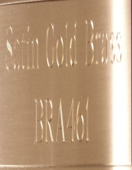Satin Gold Brass Plate - Diamond Engraved