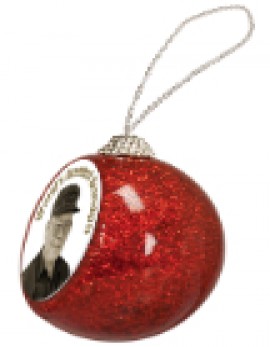 Plastic Red Glitter Ball Ornament