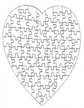 75 Piece Heart-Shaped Glossy Photo Puzzle, 7.5"