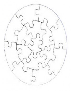 15 Piece Round Glossy Photo Puzzle, 7.25"