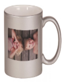 11 Oz Metallic Silver Photo Mug