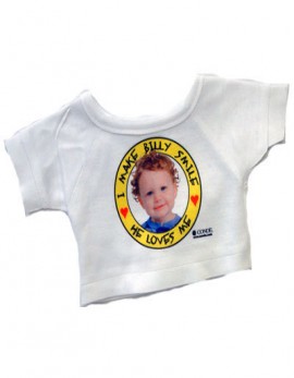 White Teddy Bear with Personalized TShirt