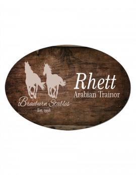 1.5x3" Full-Color Oval Aluminum Name Badge