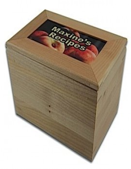 Recipe Box - Natural Wood