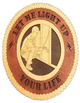 Laser Cut, Personalized Male Electrician Gift