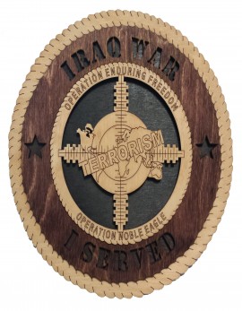 Laser Cut, Personalized IRAQ Enduring Freedom Gift