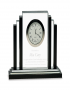 6" Clear Crystal with Clock with Black Crystal Trim