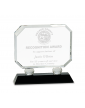 6 3/4" Rectangle Crystal on Black Pedestal Base