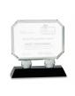 6" Rectangle Crystal on Black Pedestal Base