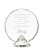 6 1/2" Clear Round Crystal on Clear Diamond Base
