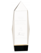 10" Clear Crystal Facet Rectangle on Black Base