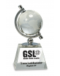 6" Crystal Spinning Globe on Clear Base