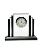 6" Clear Crystal with Clock with Black Crystal Trim
