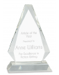 8" Clear Crystal Triangle on Clear Pedestal Base