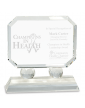6" Rectangle Crystal on Clear Pedestal Base