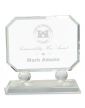7" Rectangle Crystal on Clear Pedestal Base